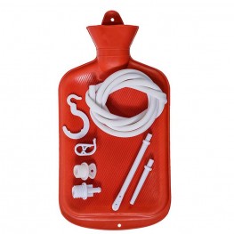 Enema Bag Kit 2 Quart Red Hot Water Bottle Colon Cleansing Kit